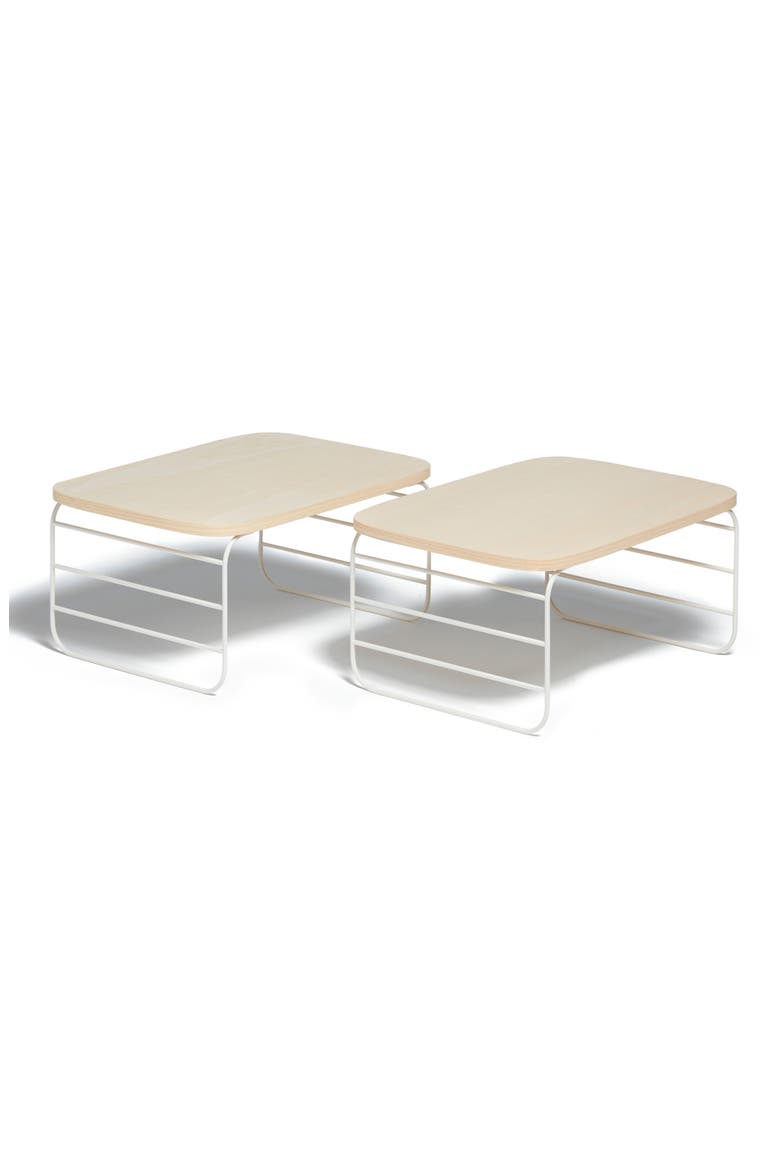 Set of 2 Shelf Risers, Main, color, WOOD / CREAM