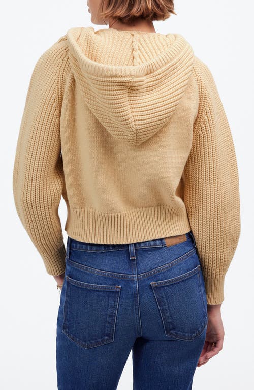 Madewell Open Neck Rib Hoodie In Summer Dune