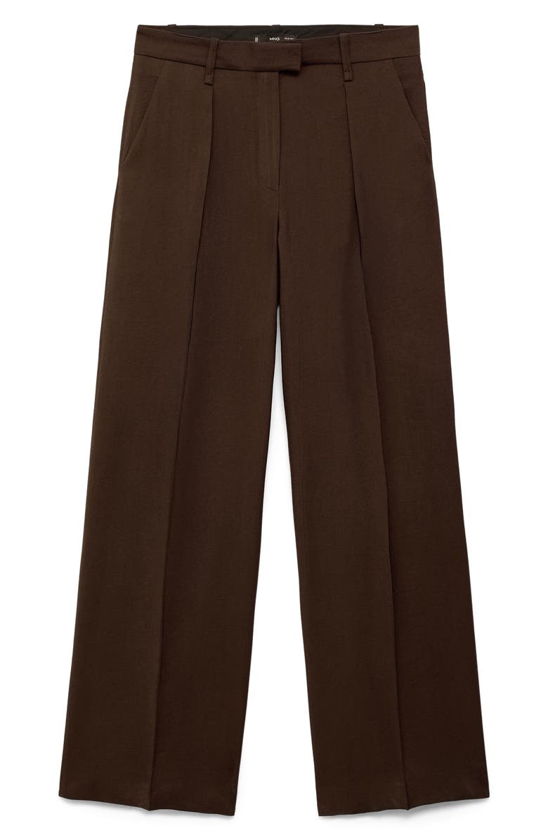 MANGO Pleated Wide Leg Pants, Alternate, color,