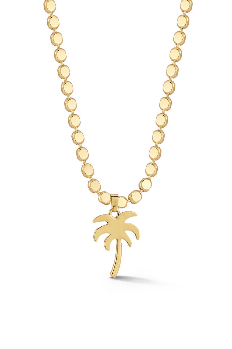 Palm Tree Pendant Necklace, Main, color, GOLD