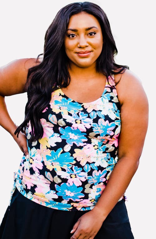 Calypsa Maya Tankini Swim Top With Built-in Bra In Multi