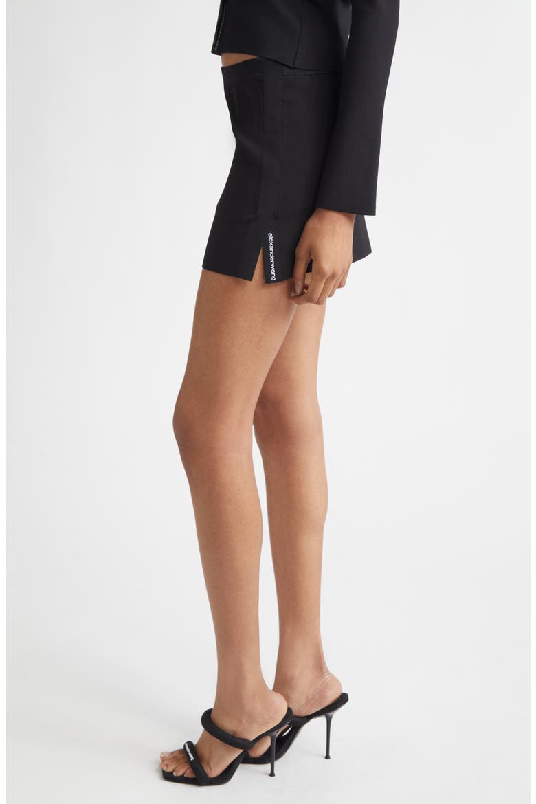 Logo Vent Miniskirt, Alternate, color, BLACK