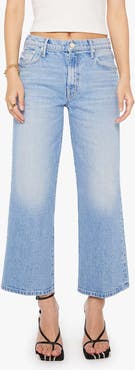 MOTHER Lil' Maven Mid Rise Ankle Wide Leg Jeans