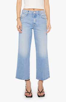 MOTHER Lil' Maven Mid Rise Ankle Wide Leg Jeans