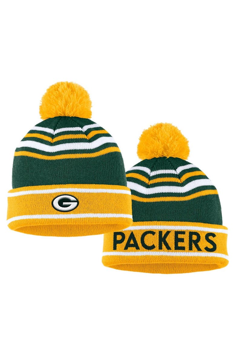 Women's WEAR by Erin Andrews Green Green Bay Packers Colorblock Cuffed Knit Hat with Pom and Scarf Set, Alternate, color, Green