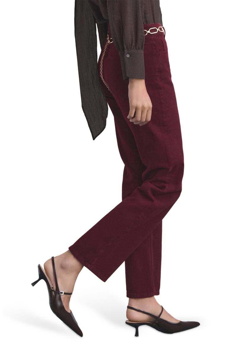 Matilda Mid Rise Straight Leg Jeans, Alternate, color, WINE