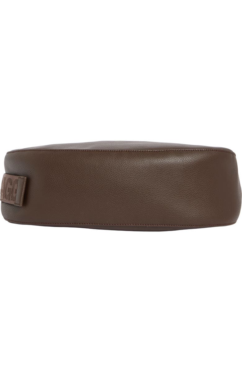 Baggu Medium Recycled Leather Crescent Shoulder Bag, Alternate, color, Brown