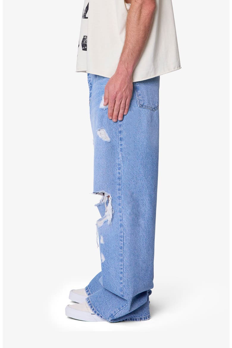 Thermal Patch Relaxed Wide Leg Ripped Jeans, Alternate, color, BLUE