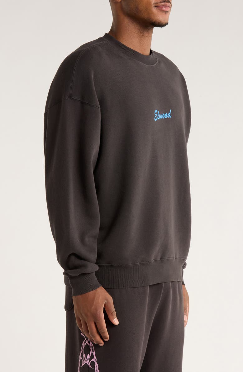 Elwood Slice of Heaven Organic Cotton Crewneck Sweatshirt, Alternate, color, Vintage Black