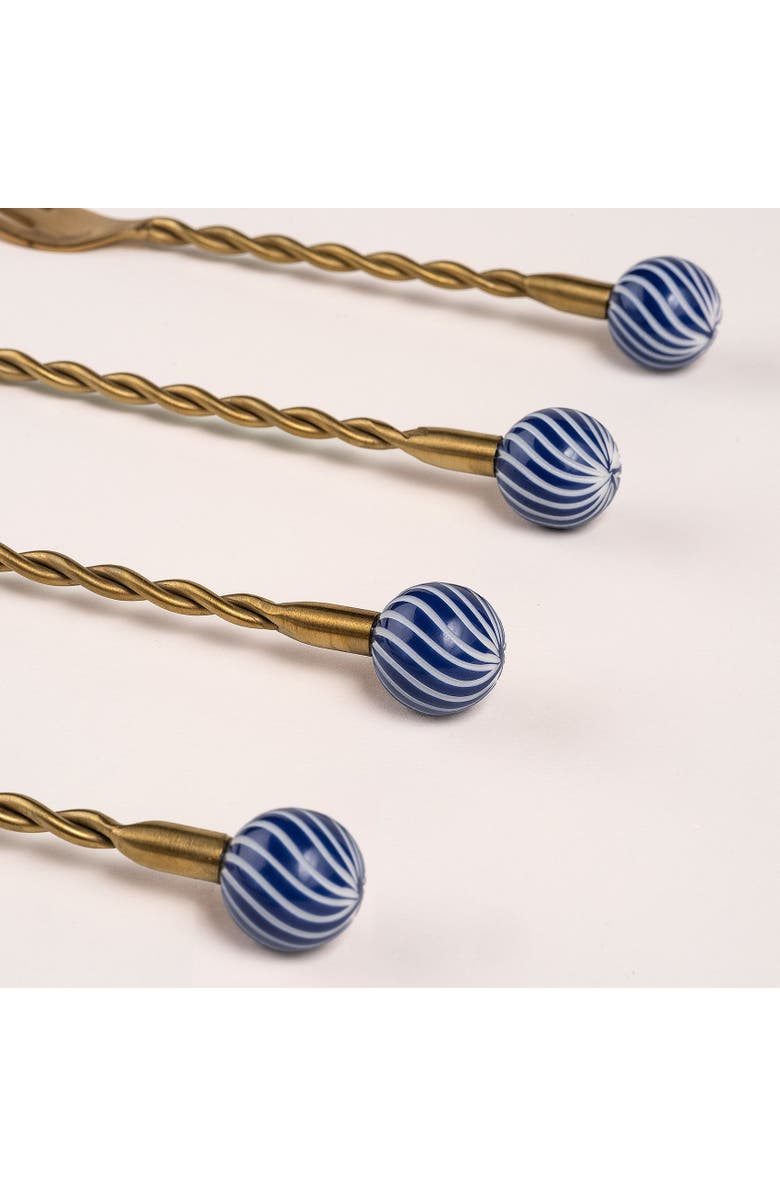 Zsa Zsa Zsu Rampur Set Of 4 Steel Dessert Fork Set Cheerland, Alternate, color, Gold