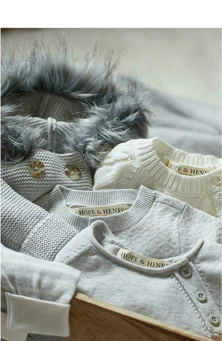 Hope & Henry Baby Jacquard Romper, Alternate, color, Grey