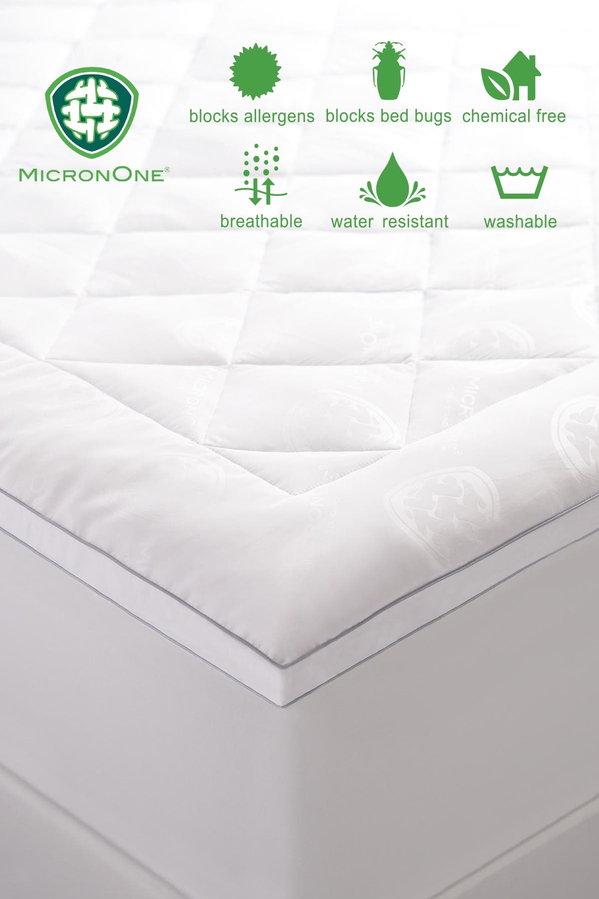 Allied Home Premium MicronOne Cal King Allergen Barrier Memorry Fiber Mattress Pad