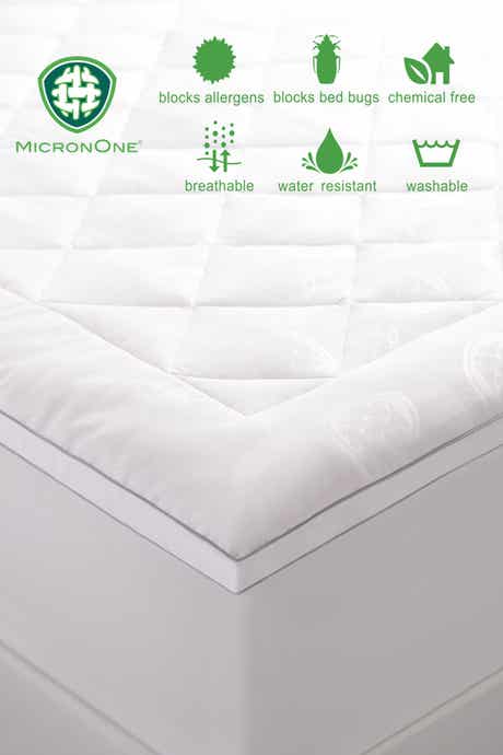 Allied Home Premium MicronOne Cal King Allergen Barrier Memorry Fiber Mattress Pad