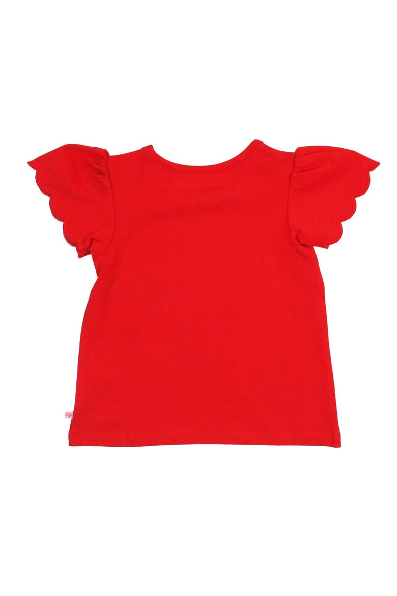 Toddler Girls Short Sleeve Scallop Tee, Alternate, color, Red