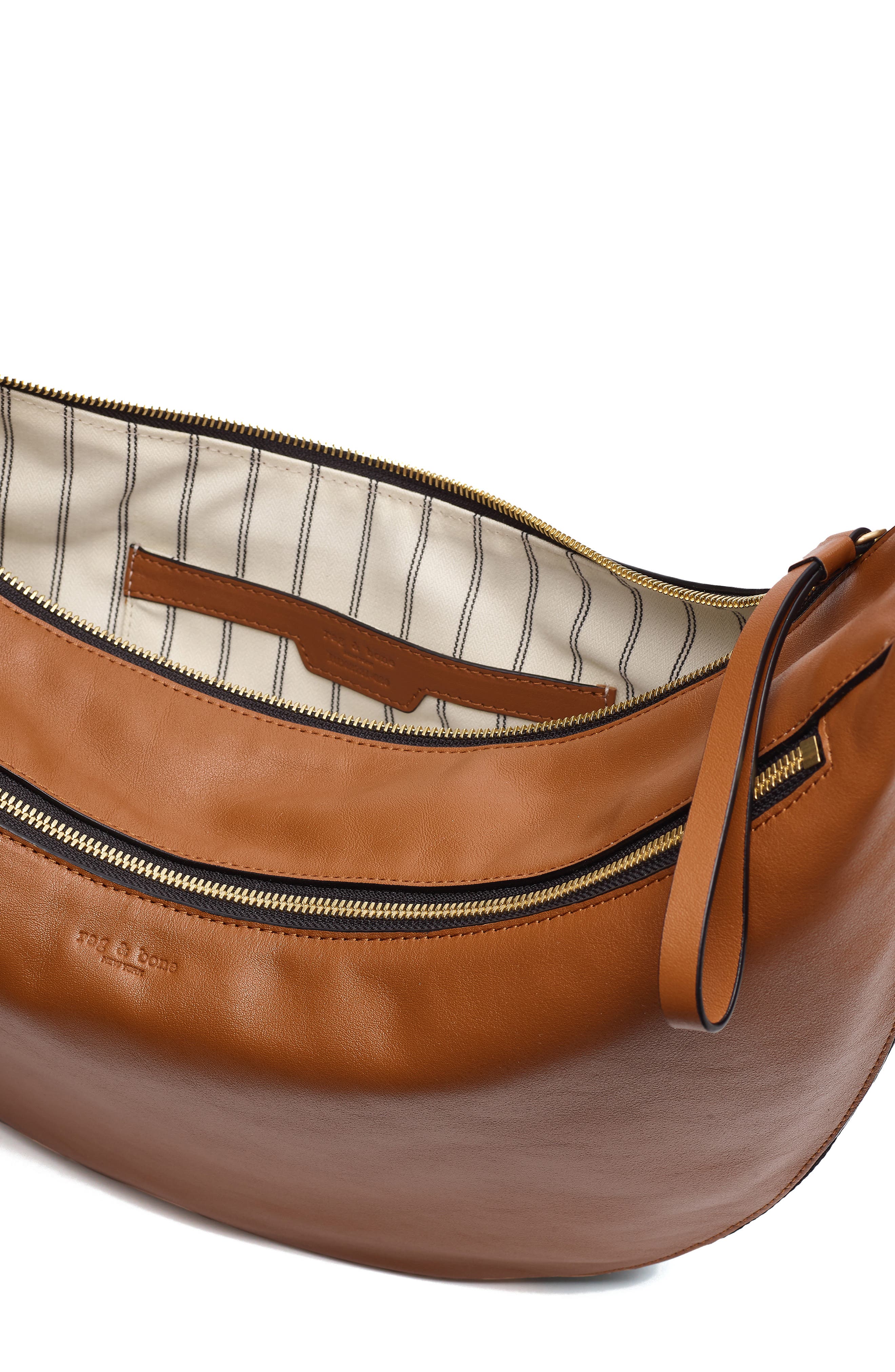 Riser Leather Hobo, Alternate, color, BROWN