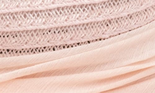 Eugenia Kim Chiffon Scarf Wide Brim Packable Straw Fedora
