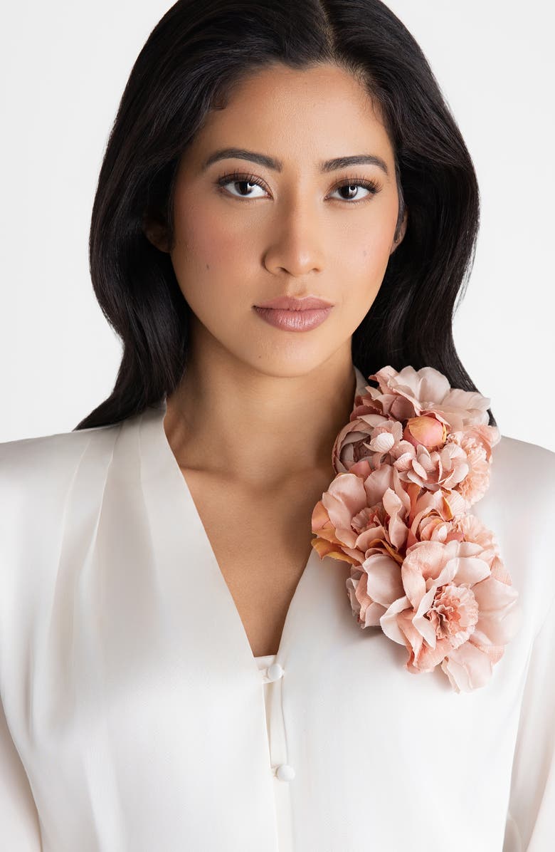 Helena Simon The Pink Blossom Cascade Floral Brooch, Alternate, color, Pink