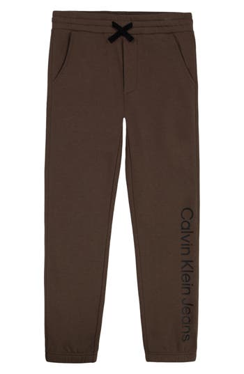 Calvin Klein Kids' Logo Joggers In Brown