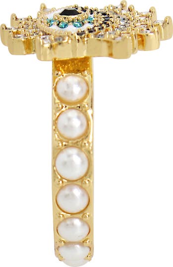 Crystal Evil Eye Cocktail Ring