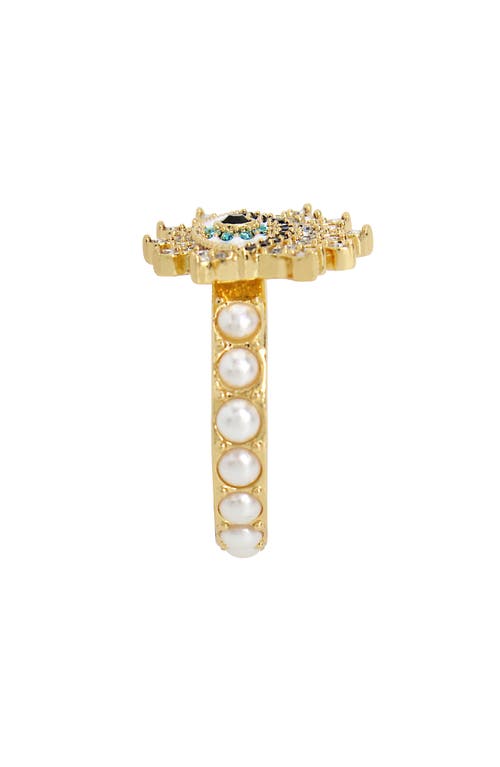 KURT GEIGER KURT GEIGER LONDON CRYSTAL EVIL EYE COCKTAIL RING 
