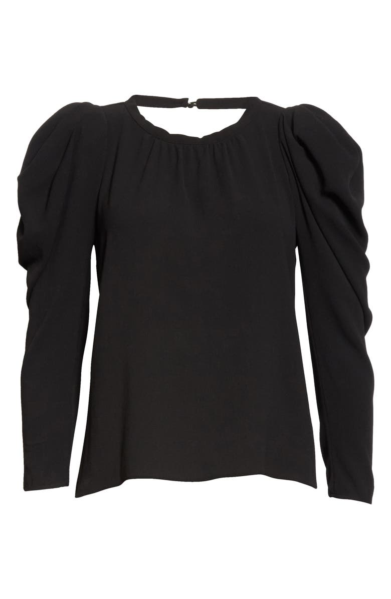 ba&sh Manon Puff Sleeve Blouse, Alternate, color, Noir
