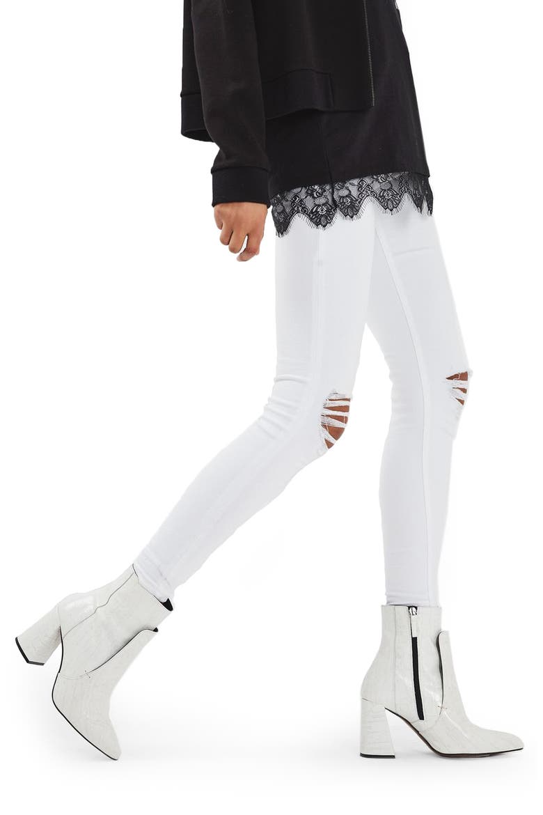 Jamie Ripped Skinny Jeans, Alternate, color, WHITE