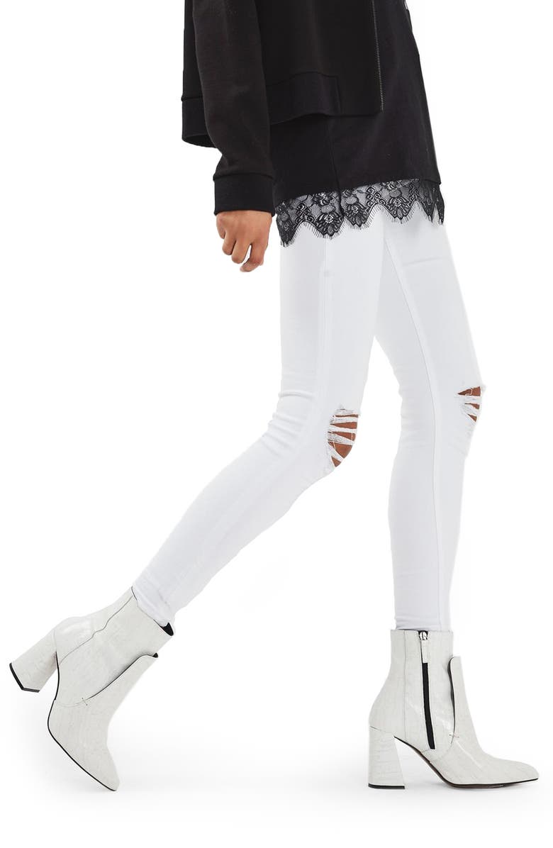 Topshop Jamie Ripped Skinny Jeans, Alternate, color, 