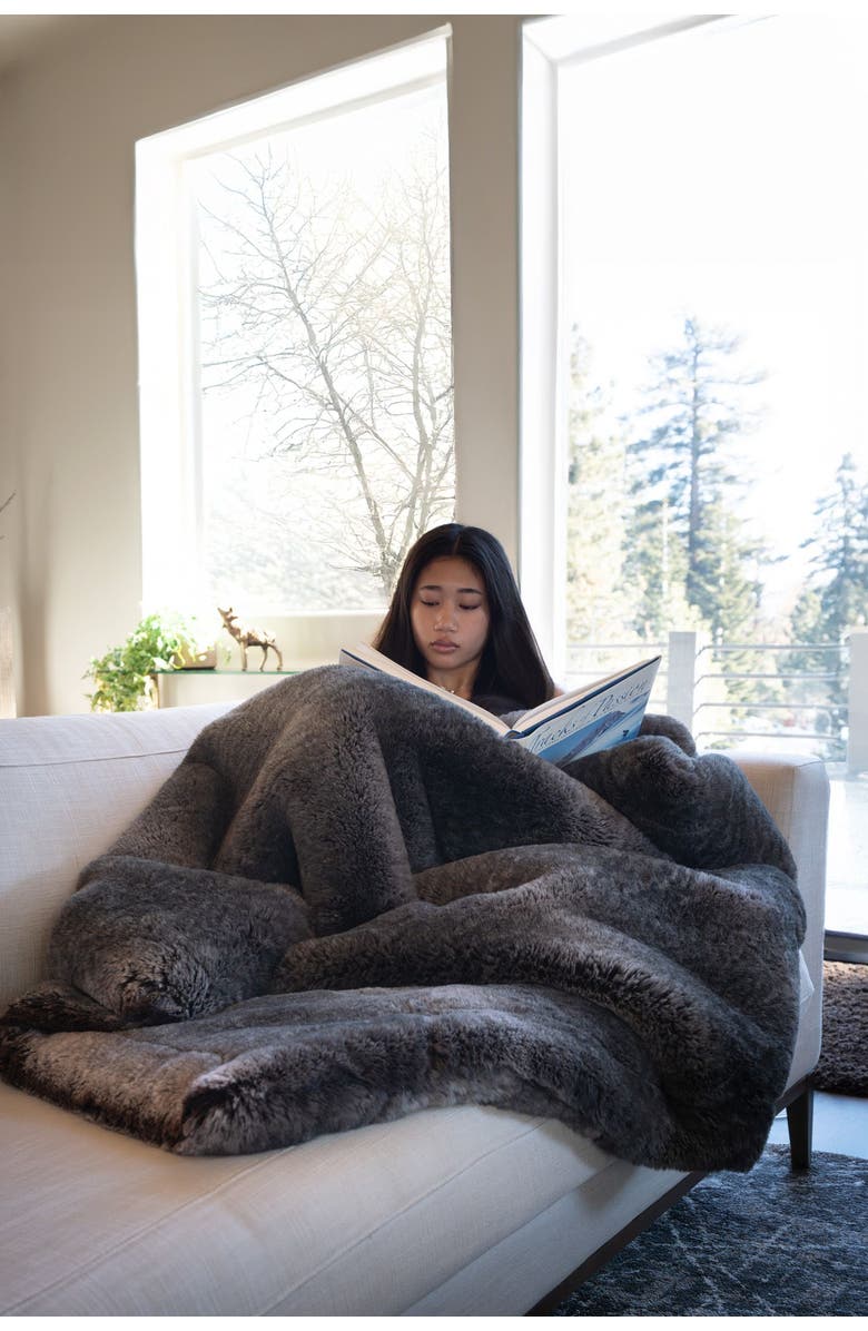 Sea To Me Blankets Alpine Abundance Faux Fur Throw Blanket, Alternate, color, Grey Multi