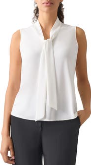 KASPER Sleeveless Tie Front Top
