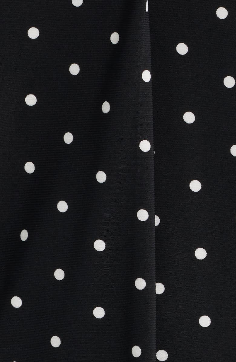 AK ANNE KLEIN Print Pleat Three-Quarter Sleeve Top, Alternate, color, Anne Black/ White Dove