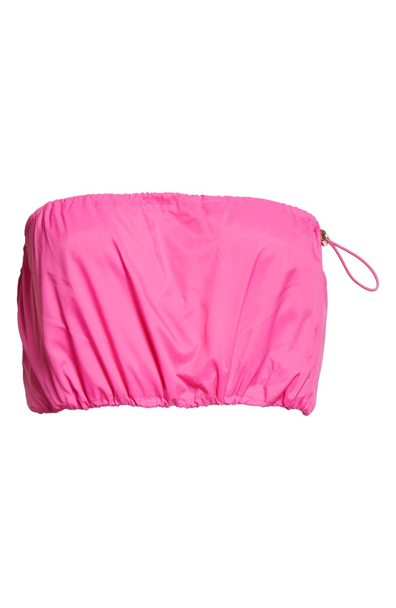 STAUD Gigi Crop Strapless Drawstring Detail Recycled Nylon Top, Alternate, color, 