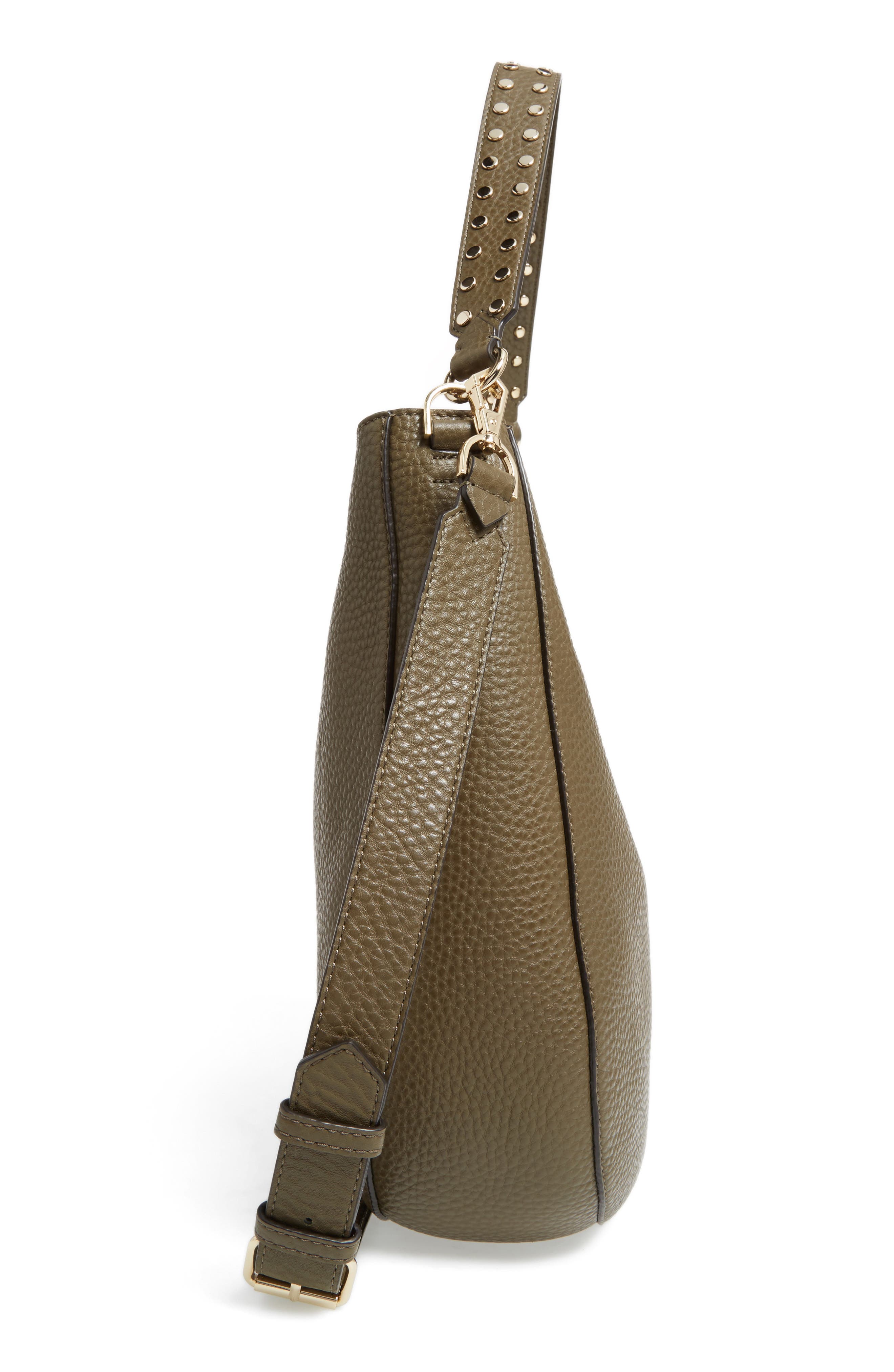 Unlined Convertible Leather Hobo (Nordstrom Exclusive), Alternate, color, MOSS/ LIGHT GOLD HARDWARE