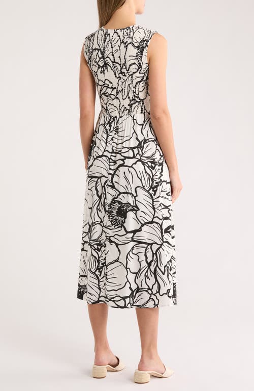 Calvin Klein Smock Top Midi Dress In Black