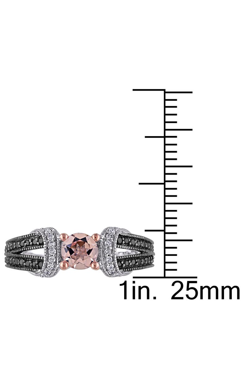 Julianna B. Morganite, Black & White Diamond Engagement Ring, Alternate, color, Morganite