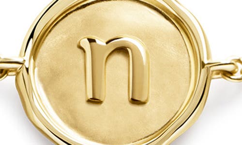 Monica Vinader Initial Stamp Charm Bracelet In 14kt Solid Gold N