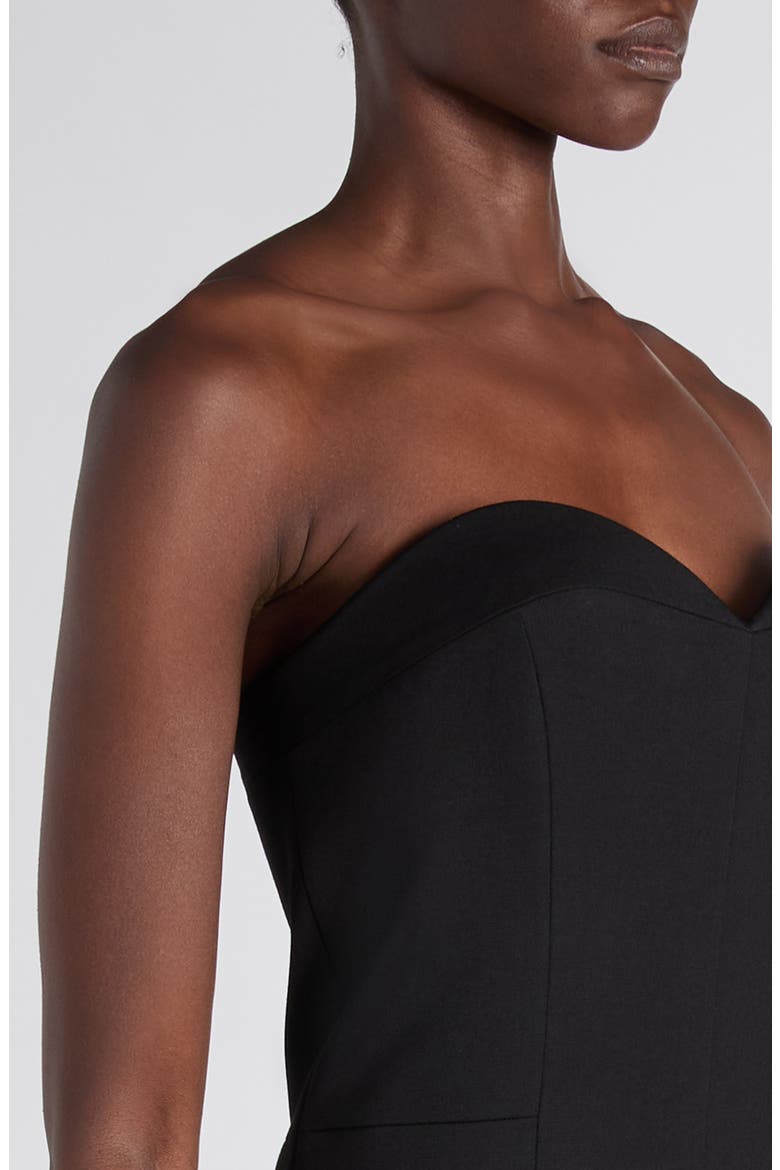 Strapless Wool Corset Jumpsuit, Alternate, color, BLACK