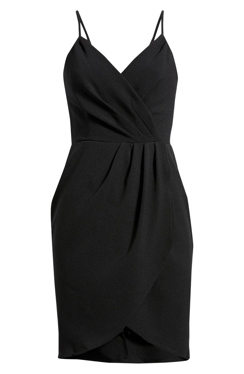 Julia Jordan Pleated Cocktail Dress, Alternate, color, Black