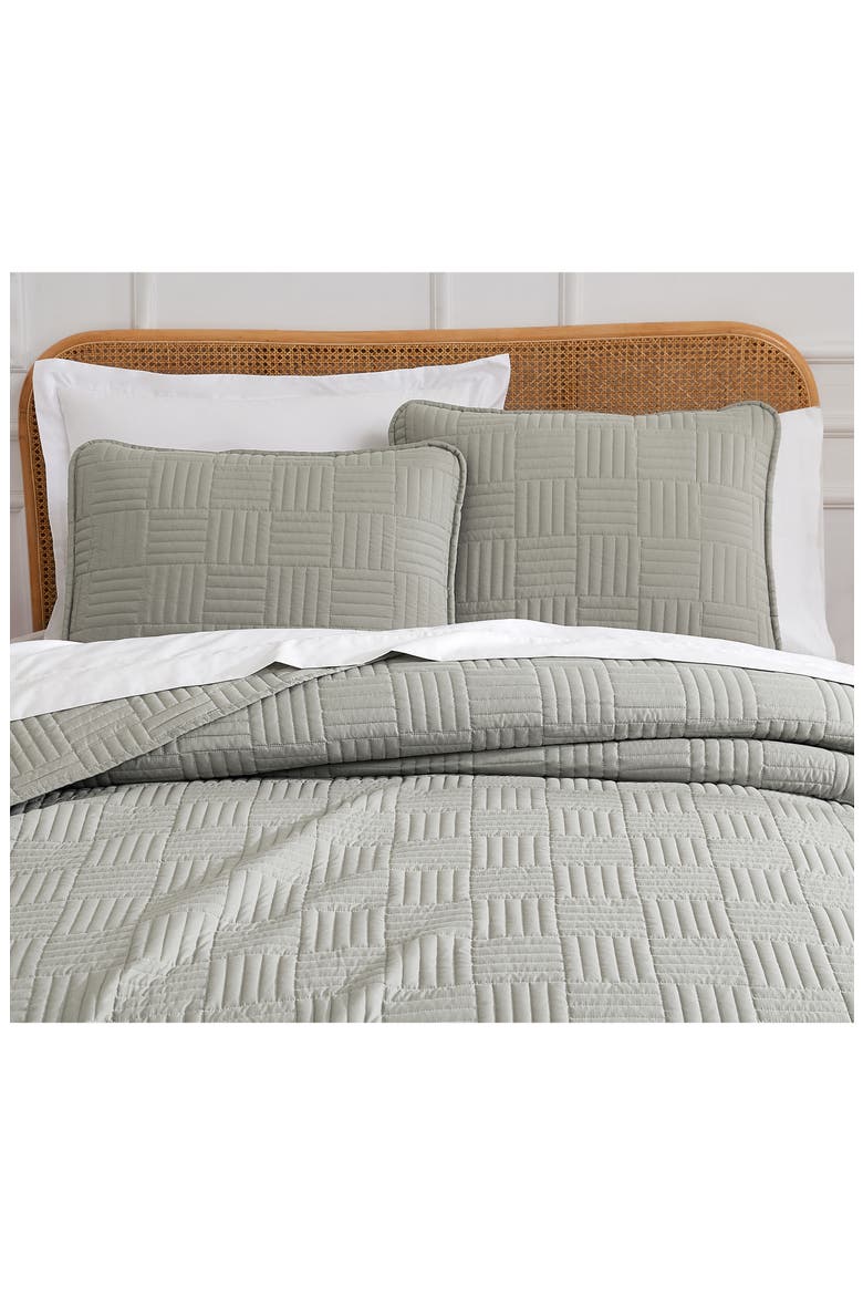 Grid Oversized Quilt Set, Alternate, color, GREY