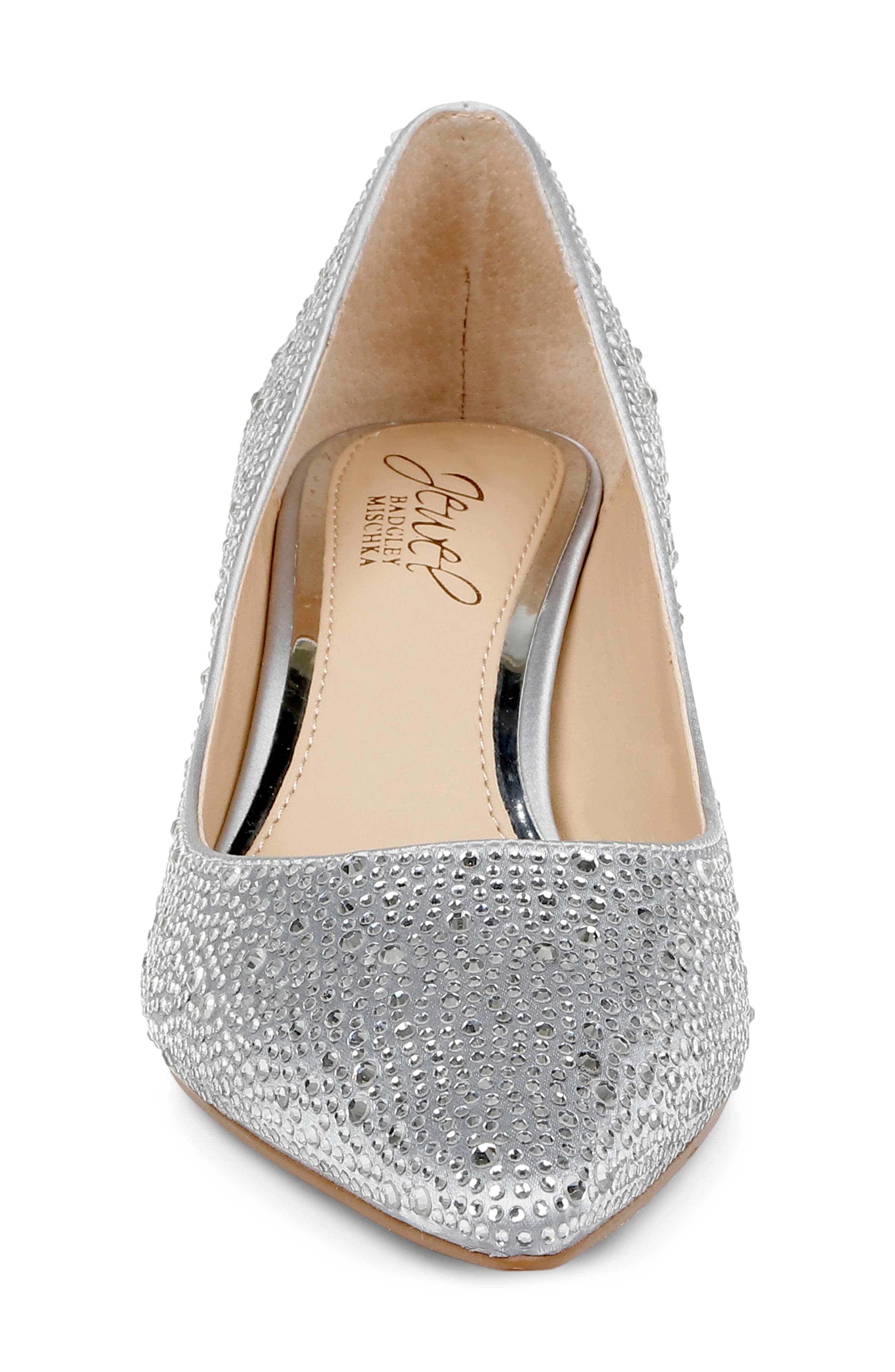 Frenchie Pointed Toe Pump, Alternate, color, SILVER SATIN