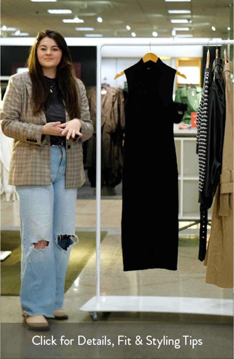 Sculpt Mock Neck Rib Midi Dress, sales video thumbnail