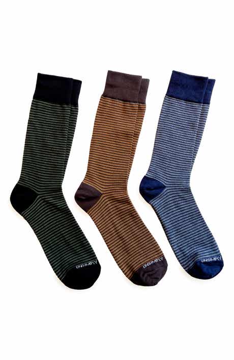 Assorted 3-Pack Striped Crew Socks
