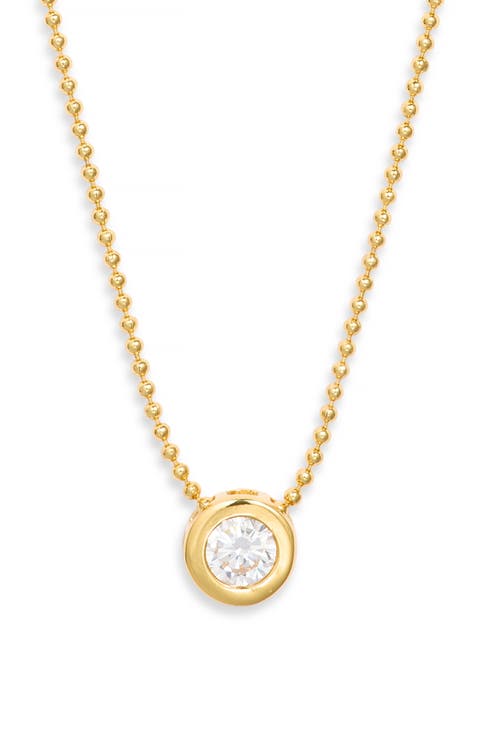 Bezel Cubic Zirconia Pendant Necklace