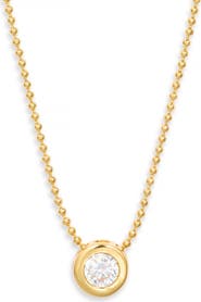Nordstrom Bezel Cubic Zirconia Pendant Necklace