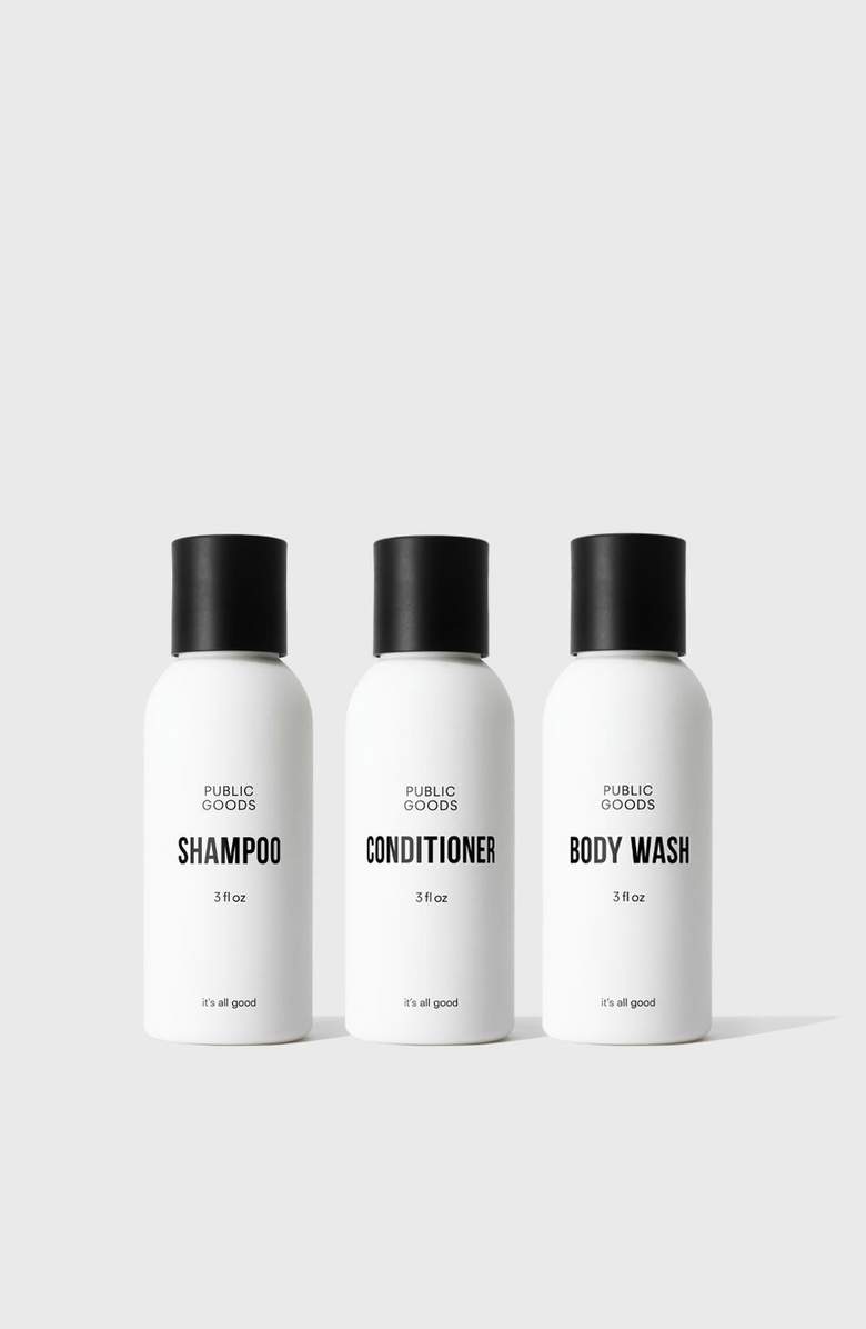 PUBLIC GOODS Shower Essentials Travel Set, Main, color, White