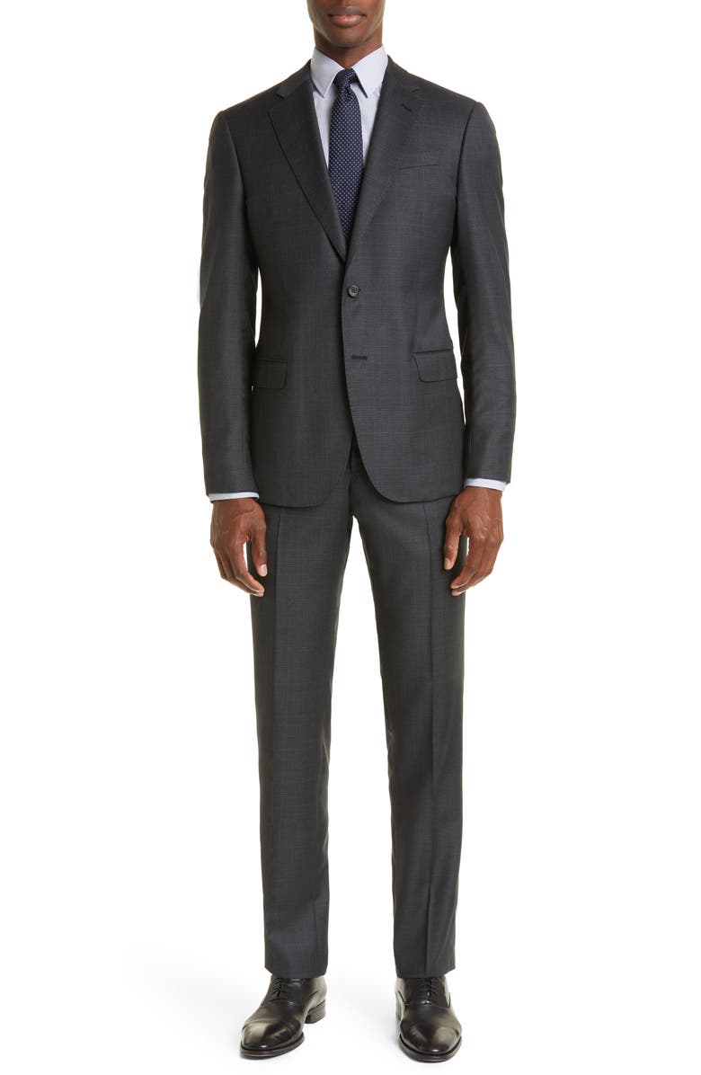 Emporio Armani G Line Plaid Wool Suit, Main, color, 