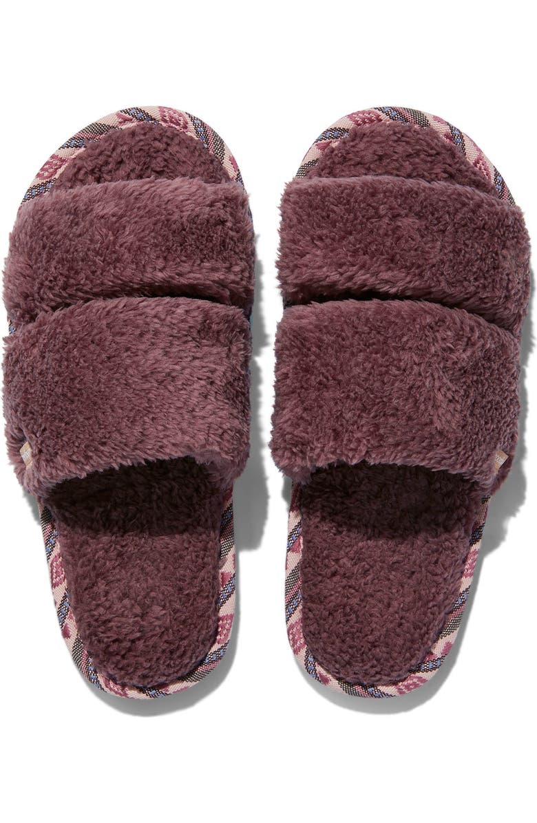 Feelgoodz Womens Equinox Double Strap Slippers / House Shoes, Alternate, color, Mulberry