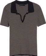 Nili Lotan Gemmatta Stripe Cotton Rib Polo