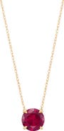 Frankie & Zoe 10K Yellow Gold Lab Grown Ruby Pendant Necklace