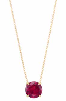 Frankie & Zoe 10K Yellow Gold Lab Grown Ruby Pendant Necklace
