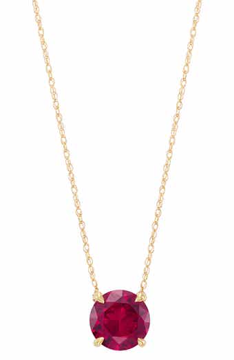 Frankie & Zoe 10K Yellow Gold Lab Grown Ruby Pendant Necklace